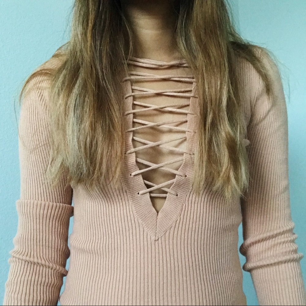 F21 Long Sleeve Crop Top